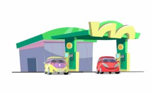 Modern gas station in the retail fuel market